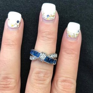 Cross cross blue ring